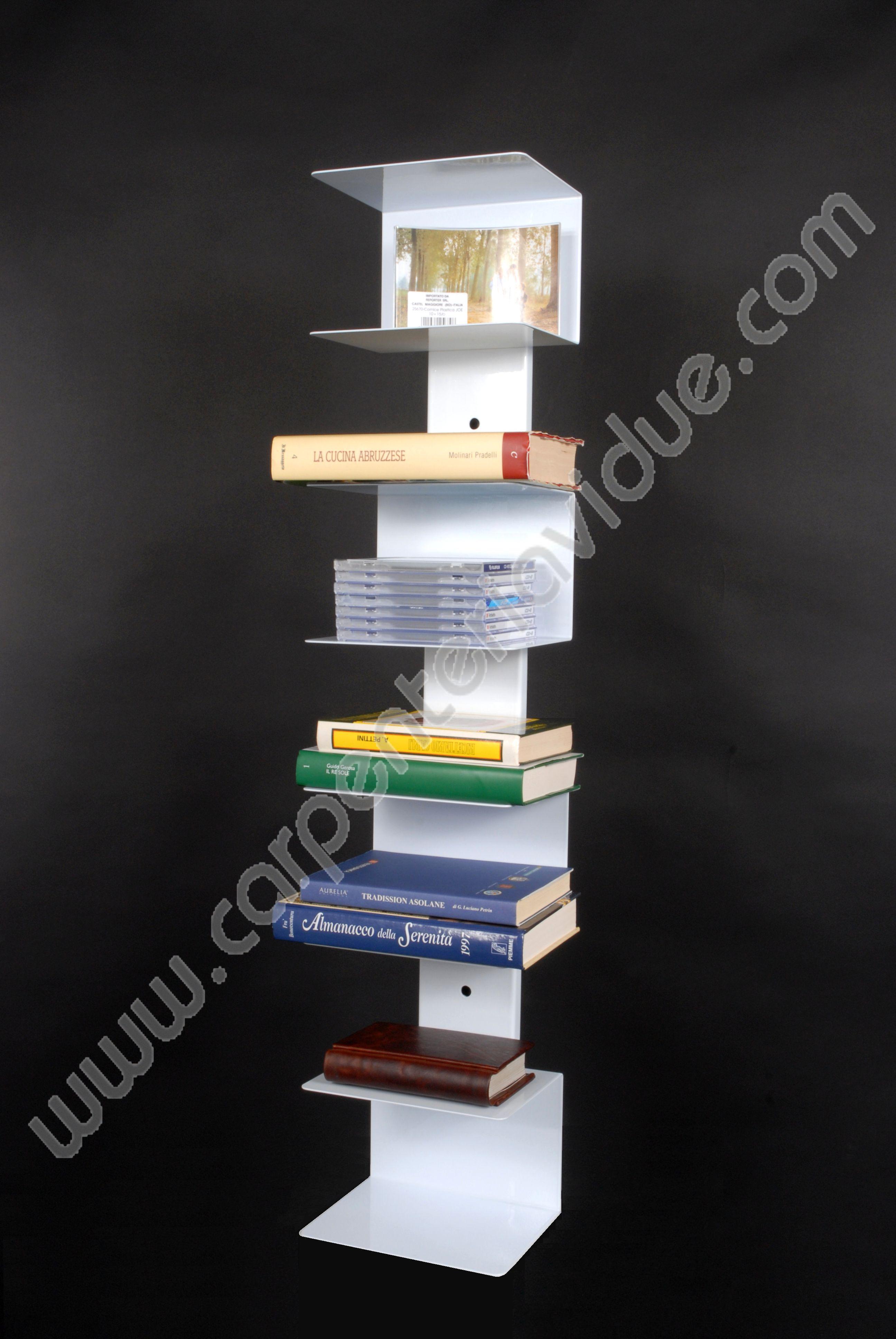 Libreria a Colonna da Muro in Acciaio H 100cm con 8 Ripiani - Carpenteria  Vidue